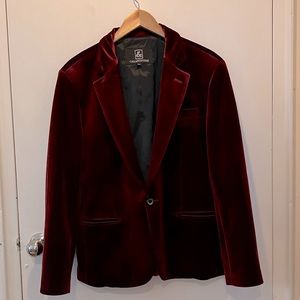 Velvet red blazer